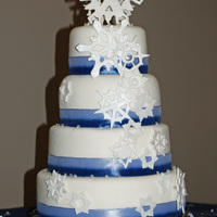 Snowflakes I made this for my sister's wedding, which had a "Winter Wonderland" theme. Covered with MMF and the snowflakes were done in...