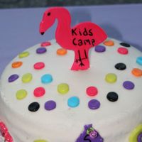 Flamingo Cake This is my 1st cake! I've got a long way to go- I know! I had sometrouble with the sides. It was a confetti cake w/ BC. Fondant...