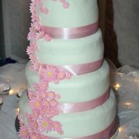 Pink Daisy Close Up a close up of the cake I made for my daughter's 7th birthday, gumpaste daisies, and home made mmf