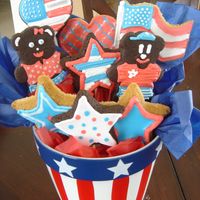 4Th Of July Cookie Bouquet Decorated with Royal Icing