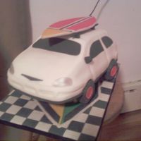 Surf's Up! For my boyfriend's surprise bday party! he and his friends are crazy for cars! The yellow and green simbol came from japan its call...