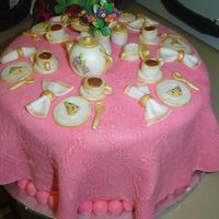 Tea Party Everything is made from fondant.
