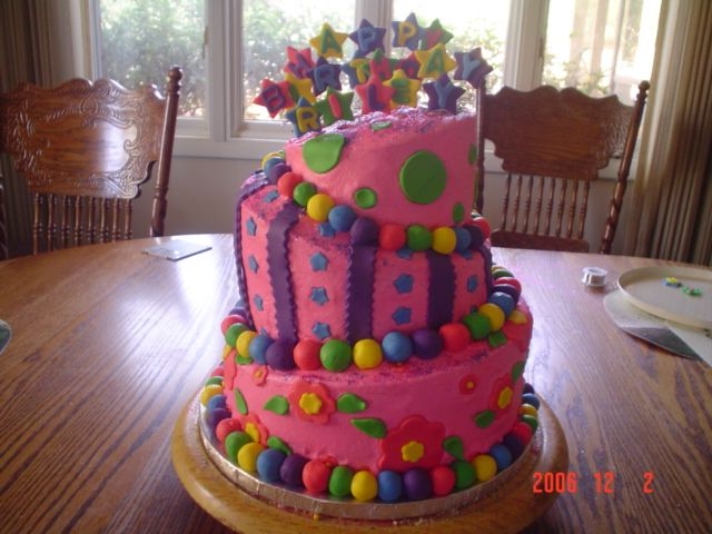 Topsy Turvy Birthday Buttercream, and fondant