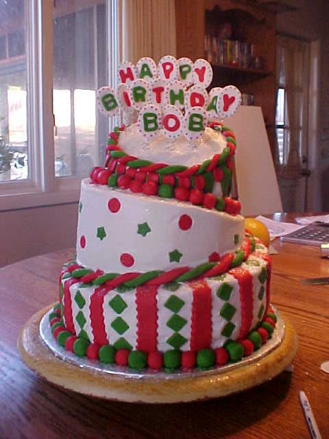 Christmas Topsy Turvy Birthday Cake 