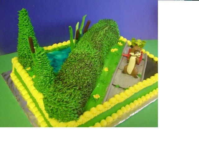Over The Hedge All edible except for figurines. Hedge is spice cake.