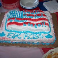 Farewell Cake my DH came home for R&R last month & we had a farewell party for him. This was all done in whipped cream (as requested by my hubby...