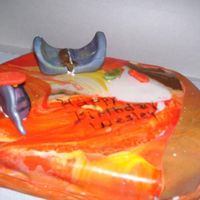 Skateboard triple fudge cake with marbled mmf. Rail, ramp and mini skatebaords are all mmf as well.