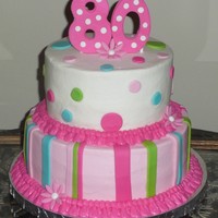 80Th Birthday Cake 8"/6", BC w/MMF.