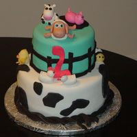 Farm Cake THIS CAKE WAS FOR A TWO YEAR OLD LITTLE BOY. IT IS A MARBLED CAKE WITH BUTTER CREAM FILLING.