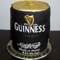 The Infamous Guiness Can For a Guiness fanatic. I made the cake in May...he still has it. He wouldn't allow it to be cut. Says he's going to smuggle it to...