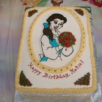 Belle With Roses A Belle cake made for my goddaughter who has dairy and nut allergies. Vanilla cake with vanilla "butter"cream filling, frosting,...