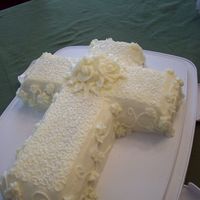 Porcelain Cross I made this for my son's baptism. All buttercream. I was in a hurry, but it was so fun to make! Thanks for looking.