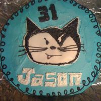 Vanderkitten Racing Logo WASC cake with buttercream icing and candy clay accents