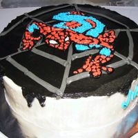 Spiderman Birthday Cake Chocolate cake (Hershey's recipe), chocolate filling, buttercream frosting, rice paper transfer of Spiderman design. I heard the...
