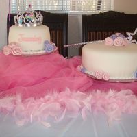 Princess Cake Princess cake for my daughter who turned 7 years old. Cakes are 6 & 10 inch - all fondant with fondant flowers. She loved it so much...