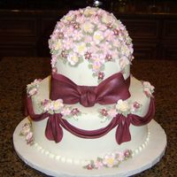 Wedding Shower Fondant with royal icing flowers.