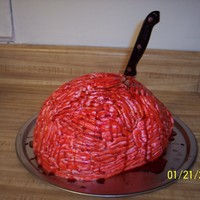 Brains The customer wanted a 'gross' cake for her husbands halloween themed birthday party!