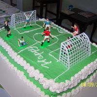Soccer Field my son's 4th bday cake - used Rich's Buttercream for frosting.