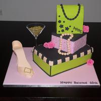 Shoe Box And Shopping Bag Cake 