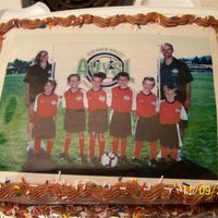 Soccer Team I'm no expert by my son loved the cake I did for their trophy awards