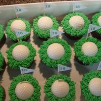 Golf Cup Cakes White chocolate golf balls