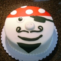 Pirate Cake White, red and black fondant for my nephew's 3rd birthday.