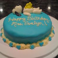 Snoopy And Woodstock This is my first attempt at covering a cake with MMF fondant and also my first attempt at making 3D figures. This is my version of Snoopy...