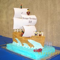 Pirate Ship Cake This was for my son's 6th birthday. After 3 attempts, this is what I came up with. I was ready to give up and call somebody else, but...