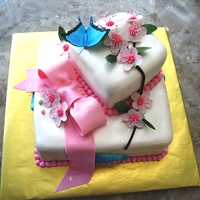 Birds And Blossoms My first Cherry Blossoms and birds. The birds are on the sides of the cake.