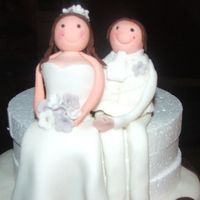 Bride & Groom My first attempt to do a bride & groom. It was one of the hardest fondant figurines I have tried to make. If you have any tips let me...