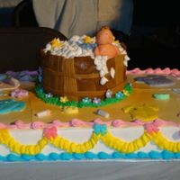 Baby In A Bucket Cake was marble with strawberries. This was specially made for my cousin who lives at texas. She came over to celebrate the her baby shower...