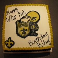 Saints Birthday Party Birthday party during the Saints' run to their first Superbowl. Frozen buttercream transfer.