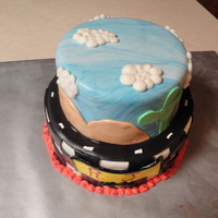 Cars Cars cake minus the cars figurines.