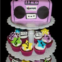 80S Boombox Cake Tower 6" boombox2dzn cupcakes