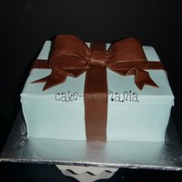 Tiffany Box Tiffany blue box with brown fondant bow