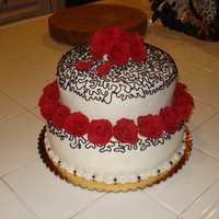 Wilton Course 3 Final Cake Roses were handmade by yours truly out of fondant. This was my final cake for wilton course 3