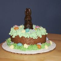 4" Easter Cake W/chocolate Bunny 