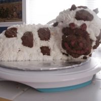 Moo Cow I did not use a firm enough cake mix, so I took a picture real quick before the head fell off for the 3rd time. Learned a lot making this...