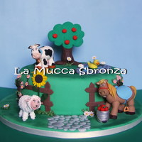 Happy Farm Victoria Sponge cake filled with milk chocolate ganache and meringue buttercream