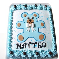 Teddy Bear Italian vanilla sponge cake (pan di spagna) filled with chocolate pastry cream and sour cherry syrup