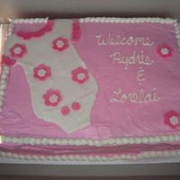 Onesie Strawberry cake with mmf decorations.