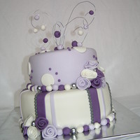 Purple And White Delight I made this cake for an 1st communion.