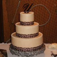 Giraffe Print Ribbon 14", 10", and 6" white chiffon with strawberry filling