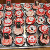 New Moon Cupcakes triple chocolate cupcakes with vanilla buttercream and mmf toppers with edible paper printouts of Edward and Jacob. I painted the inside of...