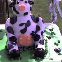 Cow Cake this Cow cake was for a groom! body was made from cake 3 8"round cakes and 1 6" round cake craved down to the shaped, arms, legs...