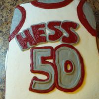 Jersery 1/4 sheet cake made to look like basketball jersery