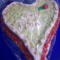 Jumbo Choc. Chip Cookie This is a jumbo (about 12") chocolate chip cookie baked in a great silicone mold I found at Target for $2 ....decorated with BC...