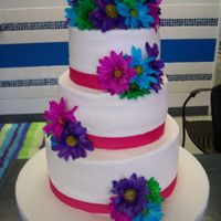 Bridal Shower Cake White cake, bettercream with crushed oreos filling, buttercream frosting, and fresh flowers.