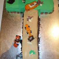 Construction Cake T a birthday cake for my husband to resemble our current front yard (renovating)dirt is crushed oreo's, rocks is white and dark...