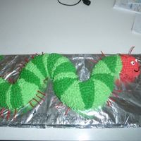 Cute Catapillar I was inspired by "Lucygoosey " thanks! For my son's 1st Birthday party which was a "Bugs" theme. Buttercream...
